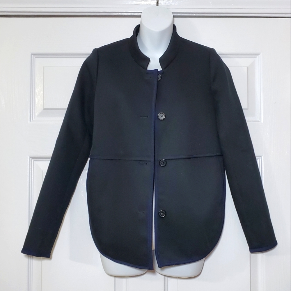 J. Crew Split Hem Blue Tipped Twill Modern Jacket… - image 1